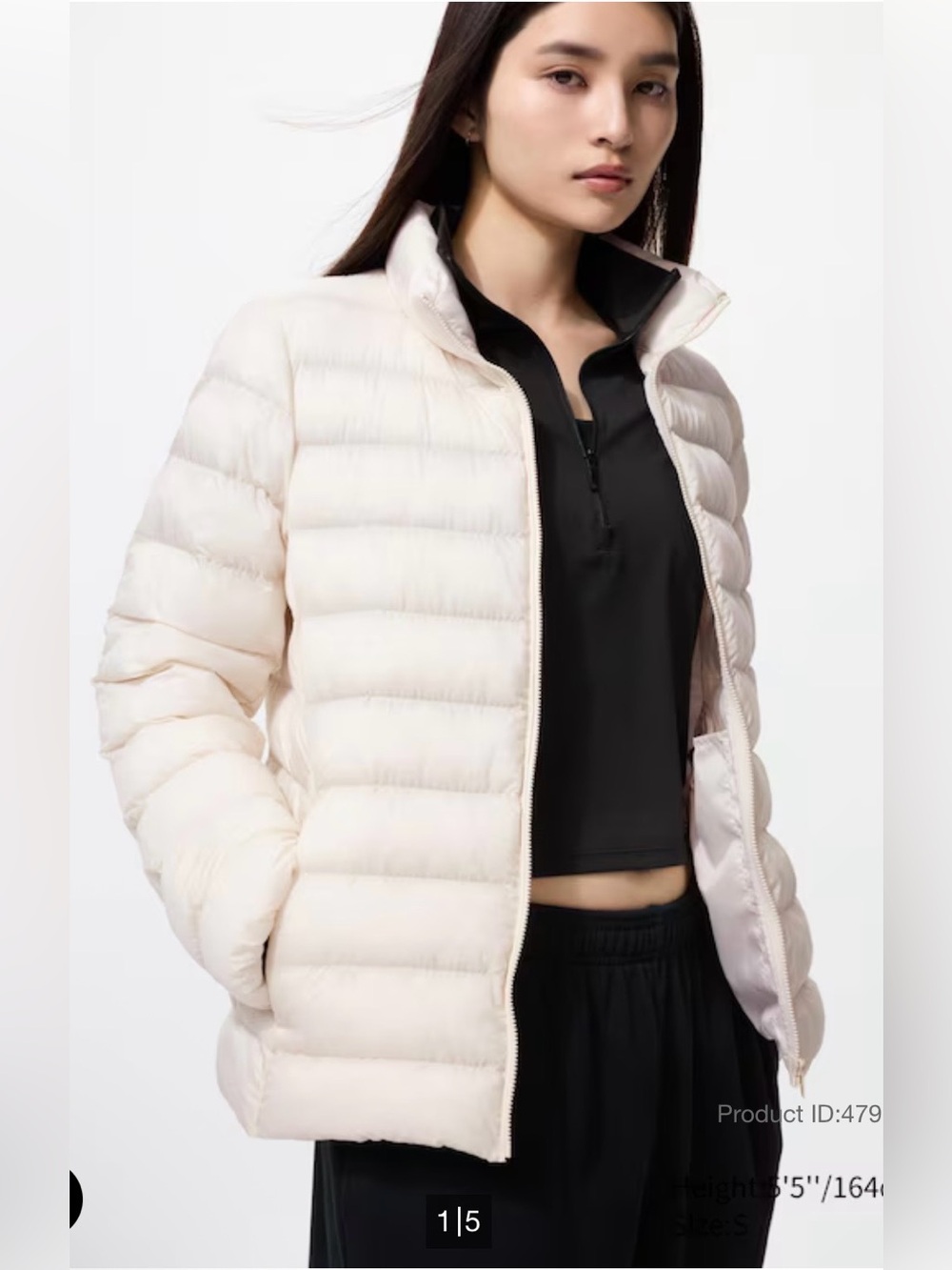 UNIQLO Ultra Light Down women's jacket. Size S, cream